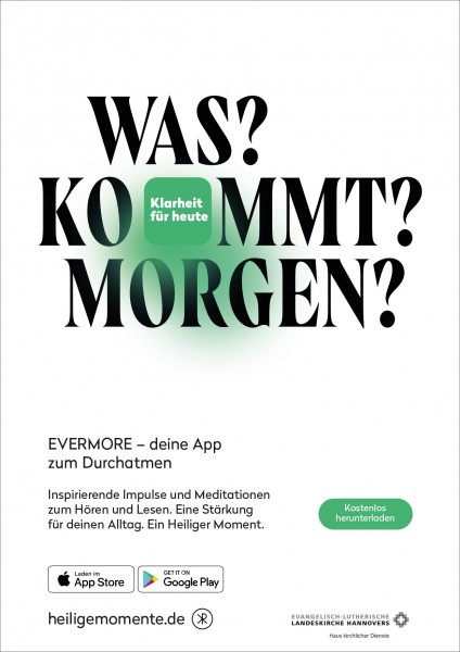 Plakat Evermore-App – Slogan 3 (weiß)