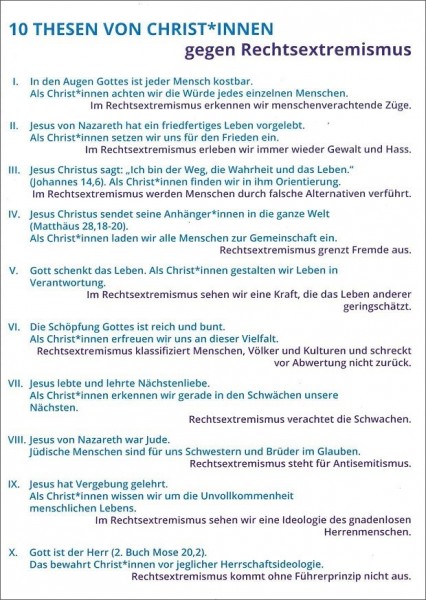 10 Thesen von Christ*innen gegen Rechtsextremismus – Karte